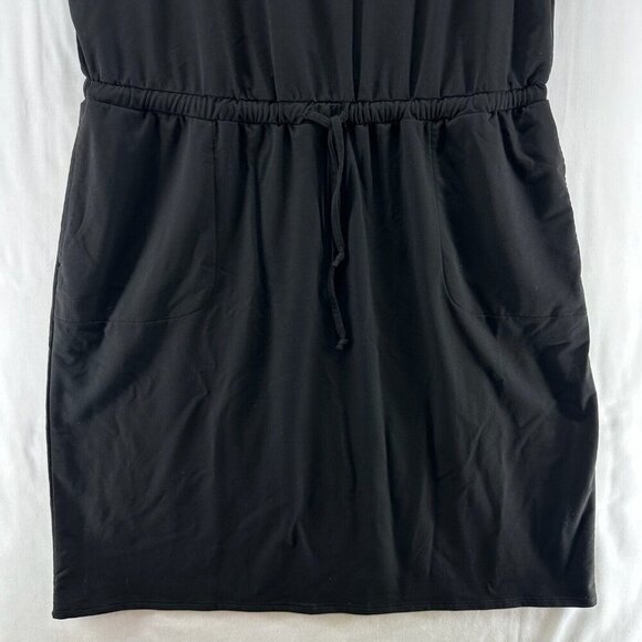 32 Degrees Cool Dress Size 2XL Soft Lux Cinched Waist Short Sleeve Black - Picture 4 of 9